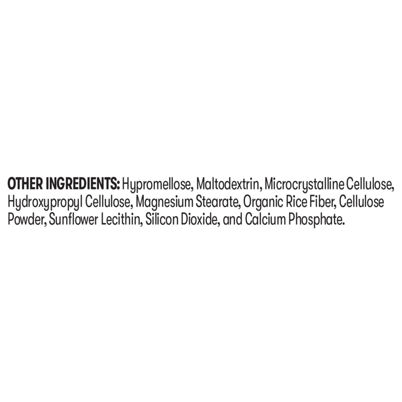 Ingredient list for MultiBurn™ including Hypromellose, Maltodextrin, and other components by AuraStylo.