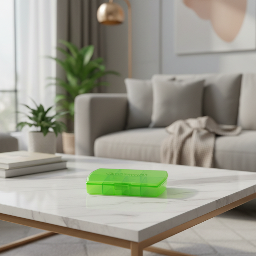Tablet Box: 4 Sizes, Labels, Translucent Green