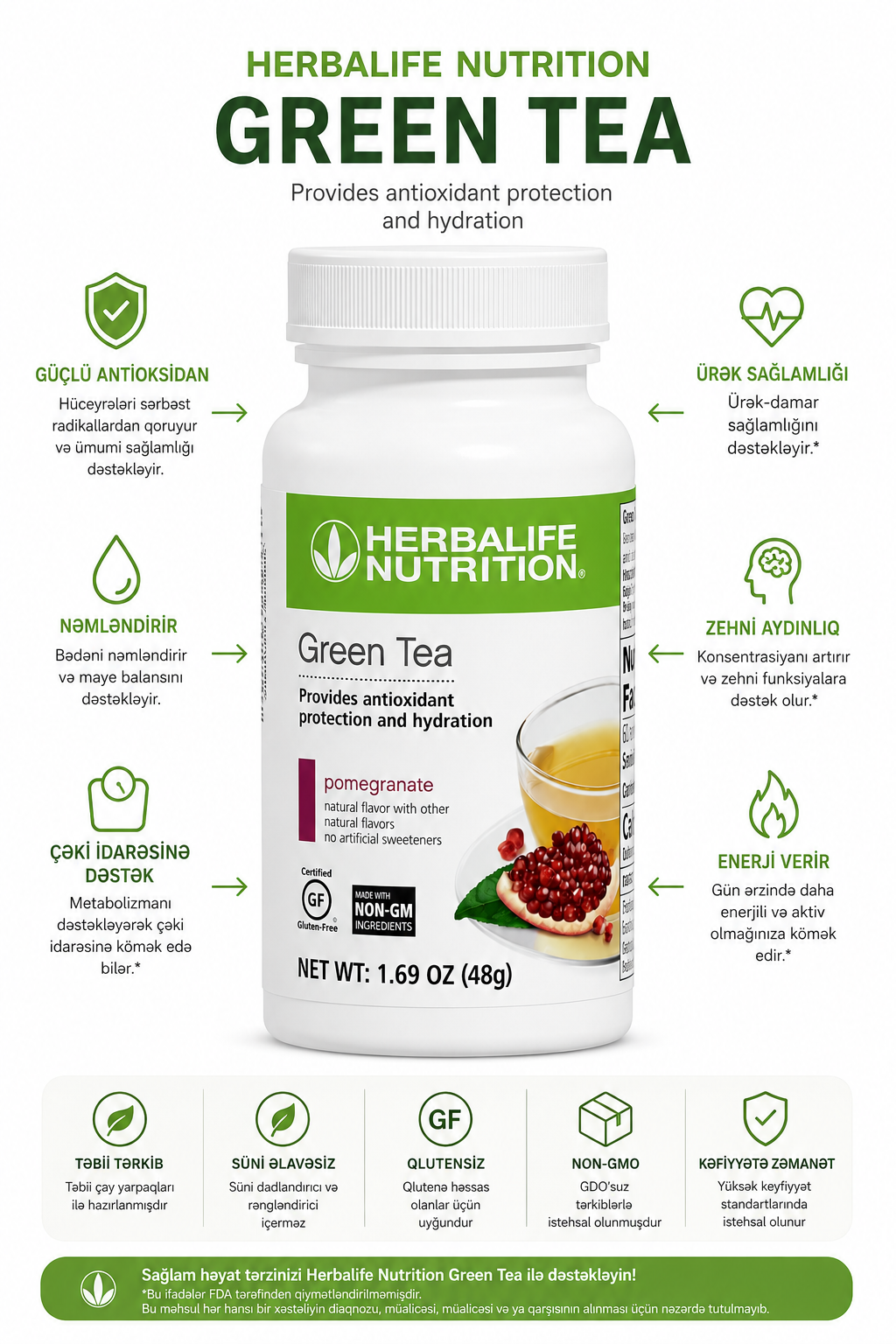 Green Tea Pomegranate Antioxidant Drink Mix AuraStylo