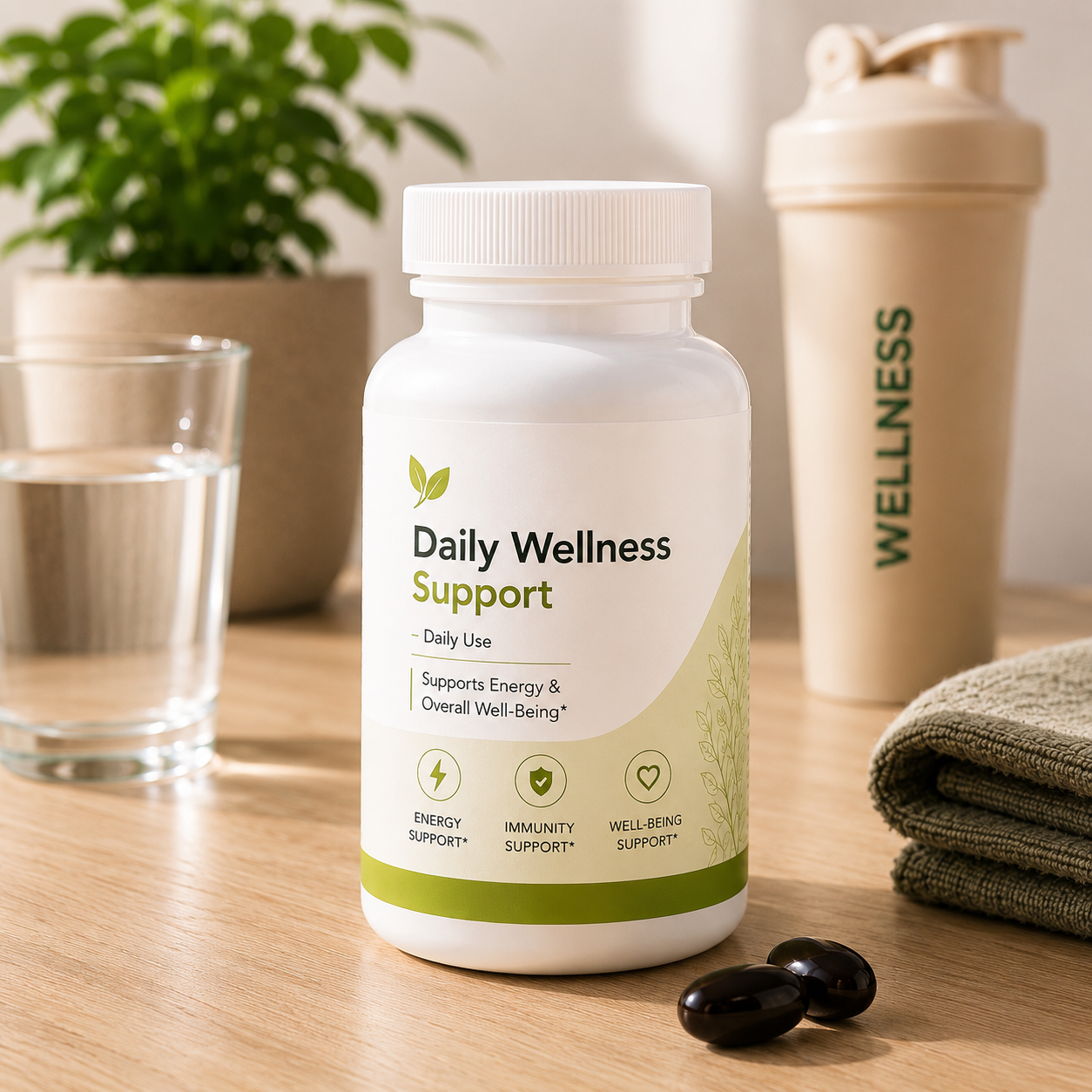 Daily Wellness Support with Vitamin D Softgels | 30 Count Bottle