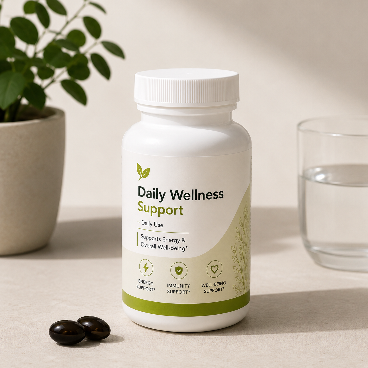 Daily Wellness Support with Vitamin D Softgels | 30 Count Bottle