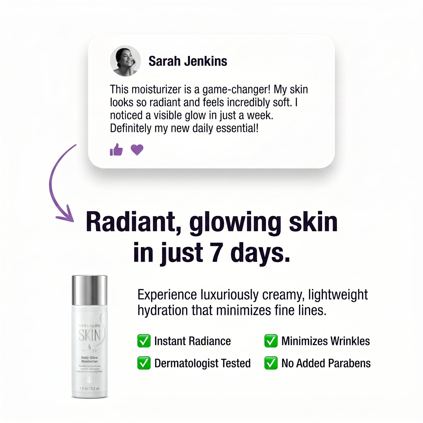 Daily Glow Moisturizer - Radiant Skin in 7 DaysS