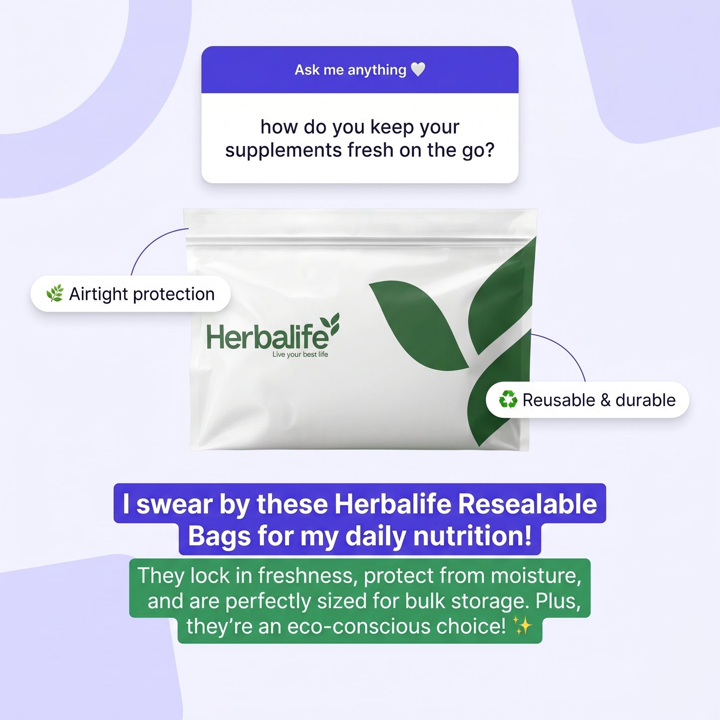 Herbalife Branded Resealable Bags