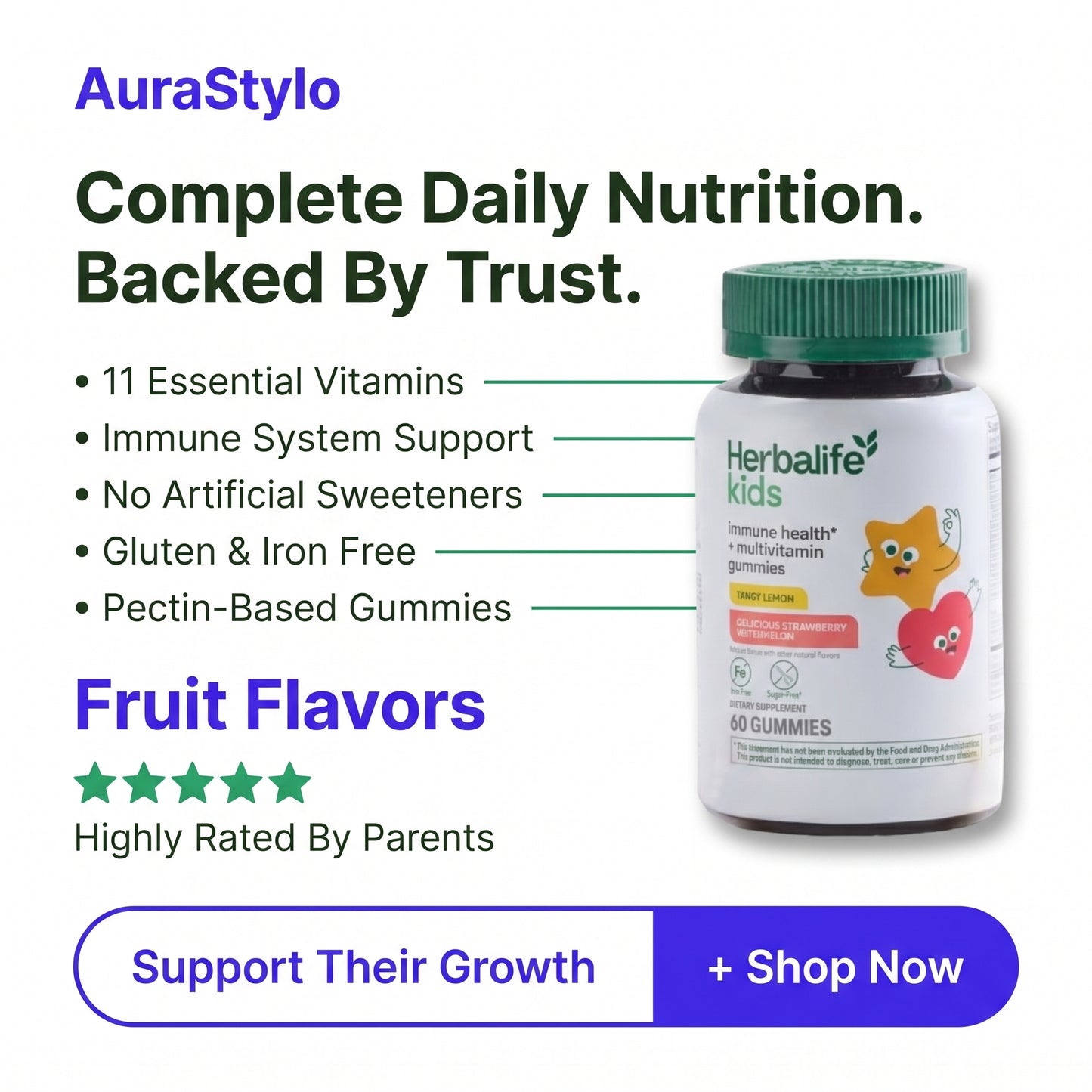 Herbalife Kids Immune Health + Multivitamin Gummies