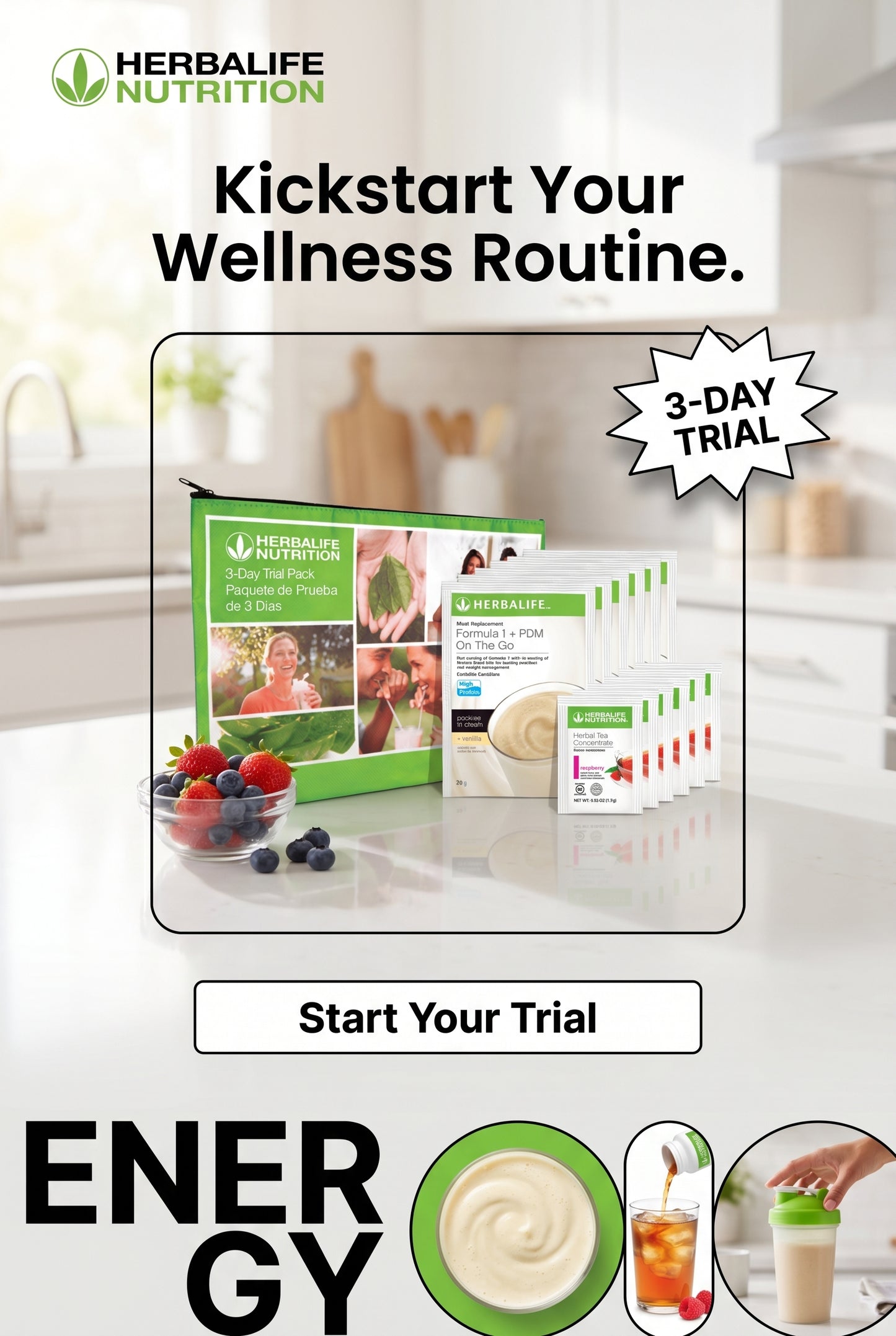 3-Day Trial Pack with Herbal Tea Concentrate: 1 set