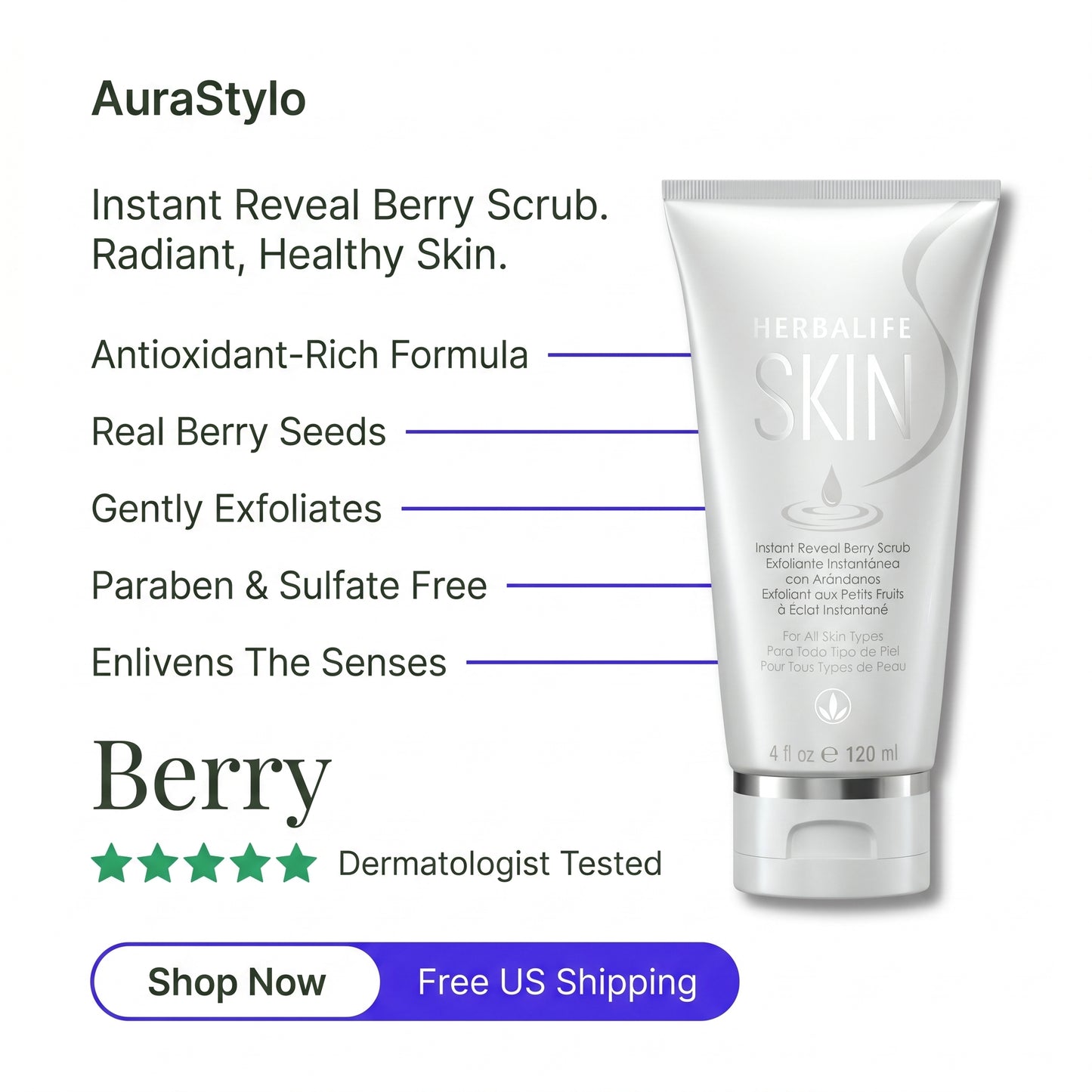 Herbalife SKIN Instant Reveal Berry Scrub