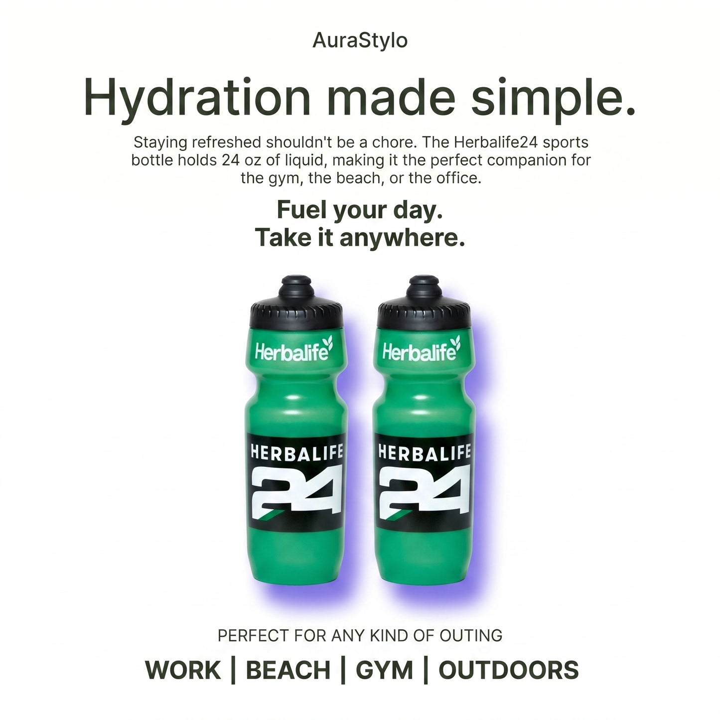 24oz Sports Water Bottle | Dual-Flow & Wide Open