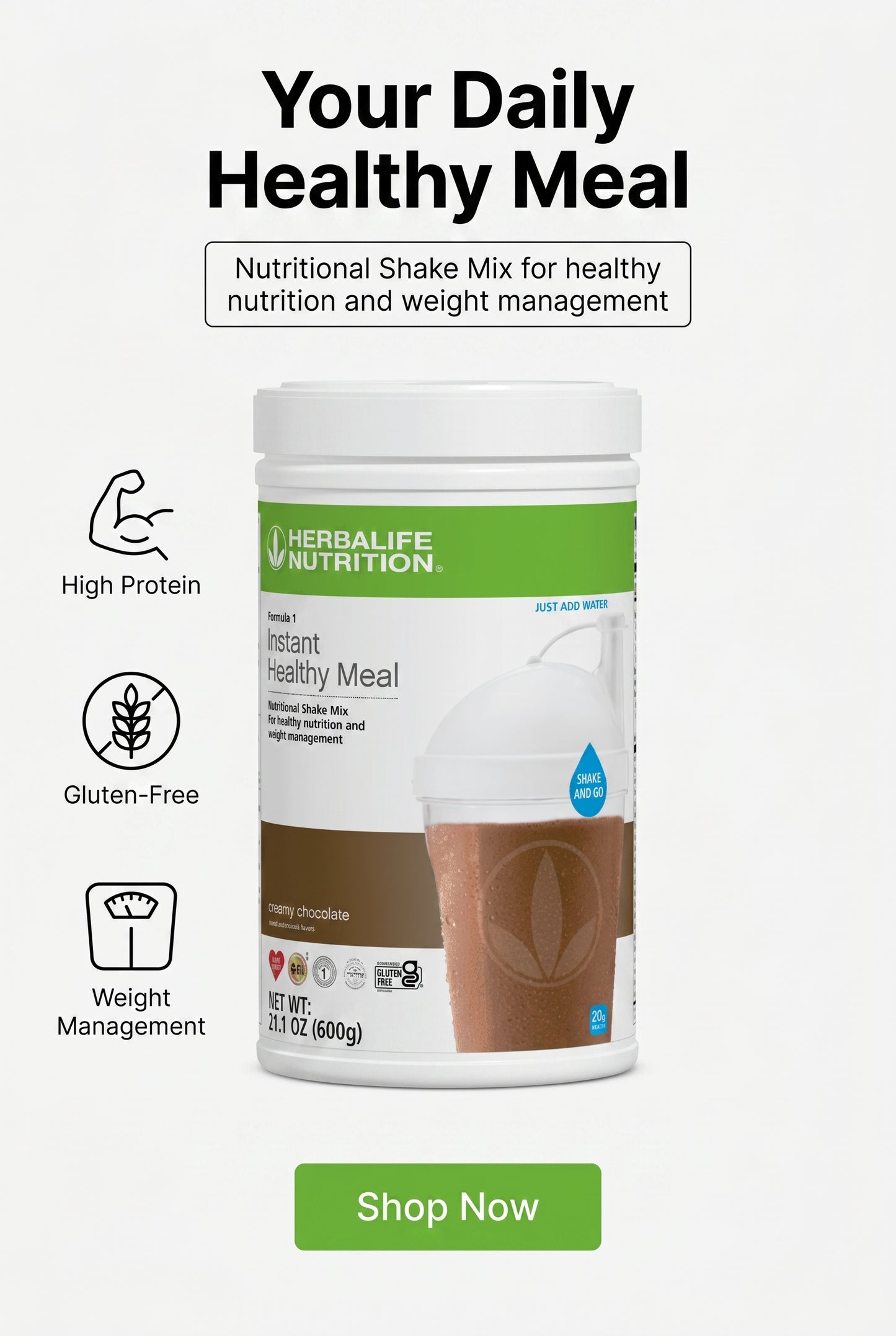 Formula 1 Instant Healthy Meal Nutritional Shake Mix: Instant Creamy Chocolate