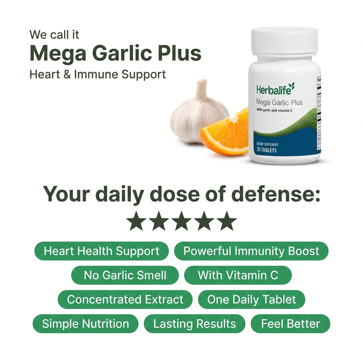 Mega Garlic Plus: 30 Tablets