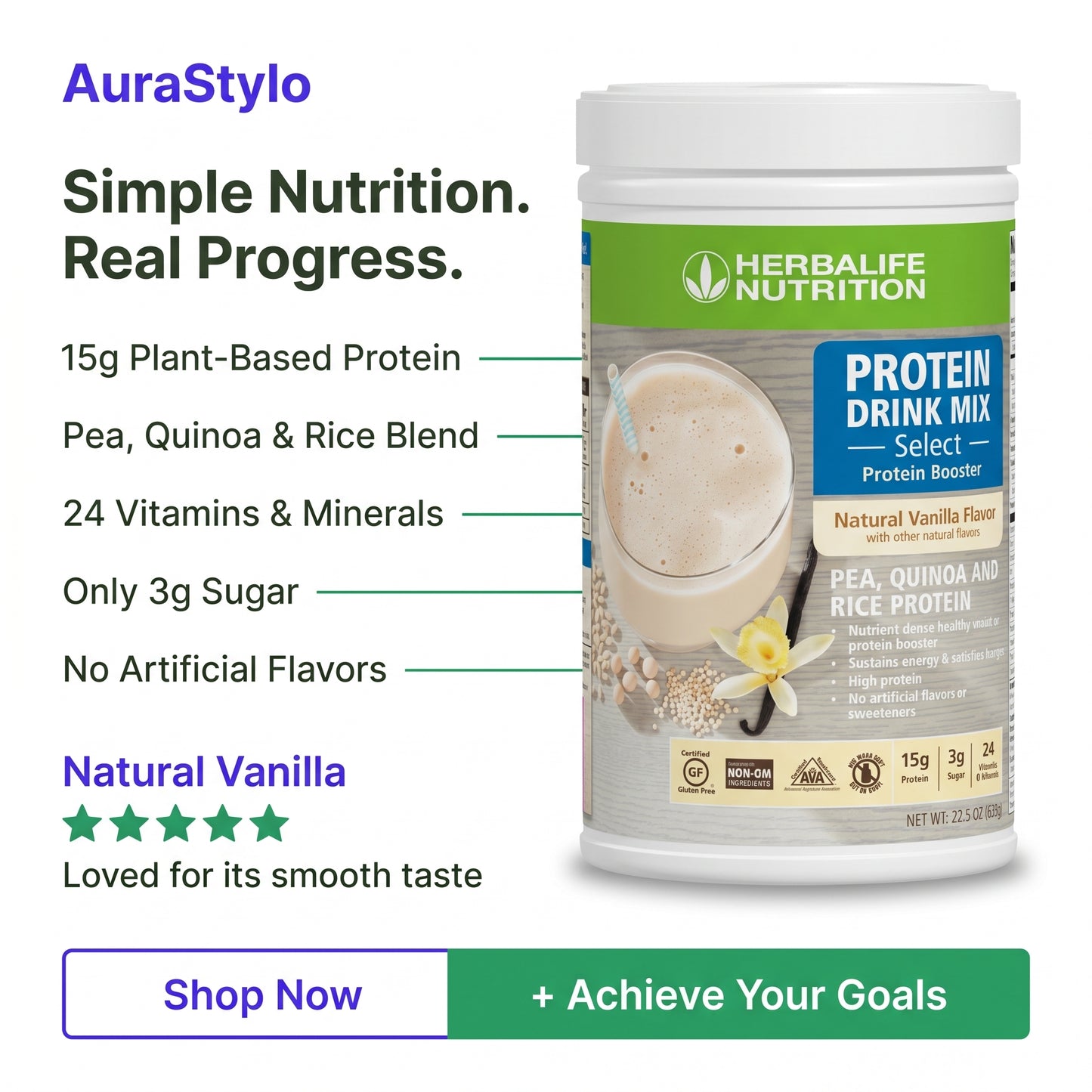 Protein Drink Mix Select: Natural Vanilla flavor
