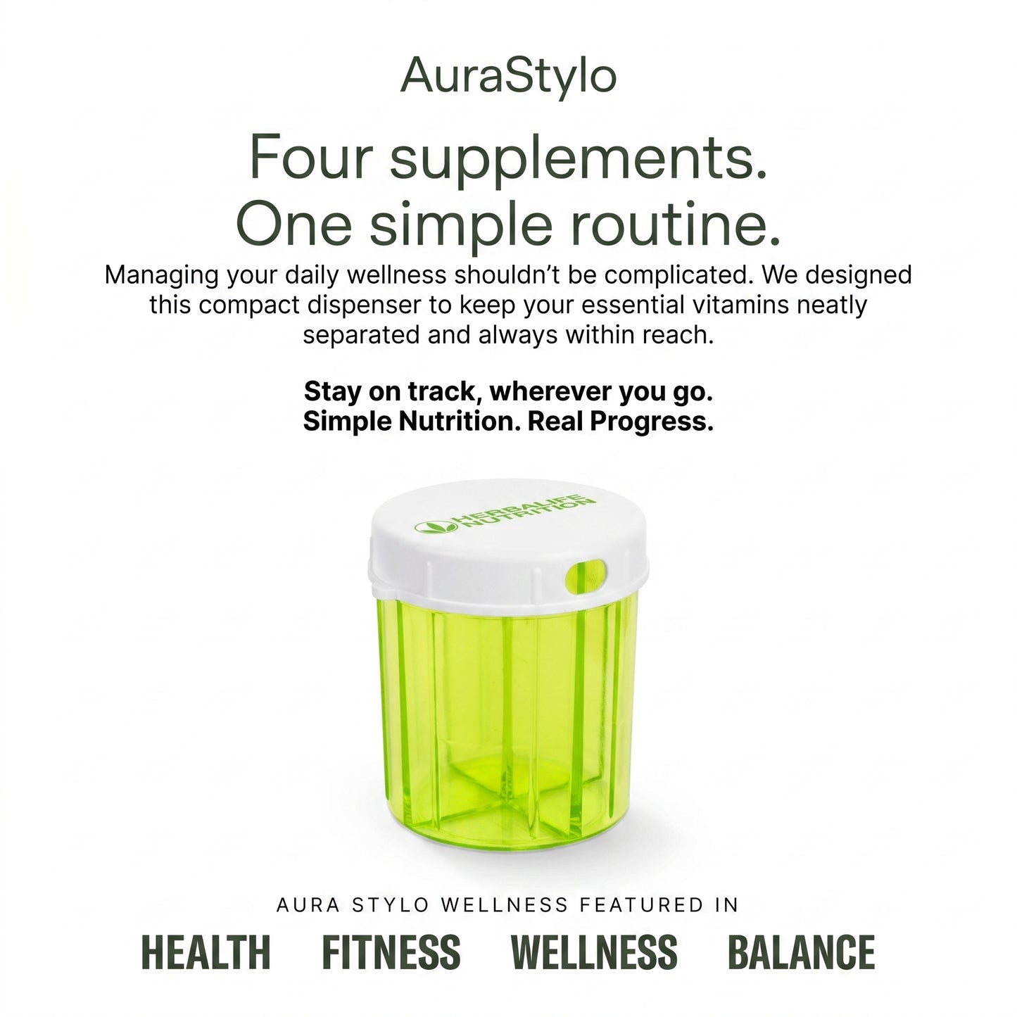 Tablet Dispenser: Store Your 4 Supplements