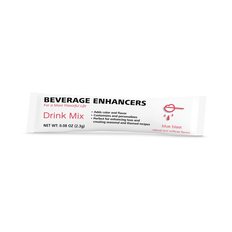 AuraStylo Beverage Enhancers Drink Mix packet for adding flavor to drinks, featuring blue blast flavor.