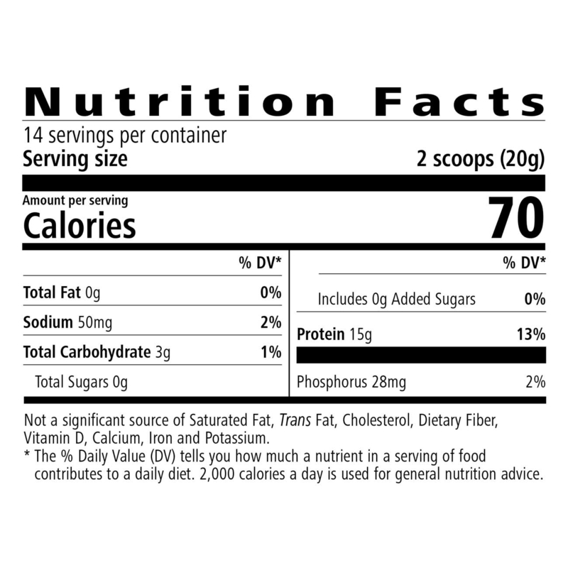 Nutrition facts for AuraStylo beverage mix, highlighting calories, protein, and serving size.