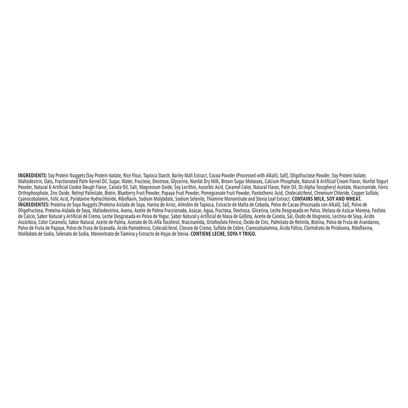 Ingredients list for Formula 1 Express Meal Bar Cookies 'n Cream, detailing vitamins and nutrients.