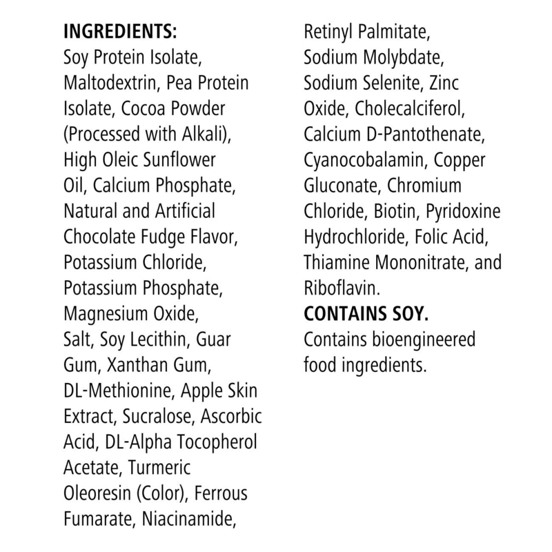 Ingredients list for Formula 1 Instant Healthy Meal Nutritional Shake Mix, featuring protein and essential nutrients. AuraStylo.