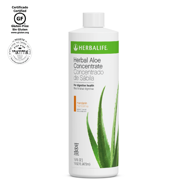 AuraStylo Herbal Aloe Concentrate bottle with aloe vera, promoting digestive health and nutrient absorption.