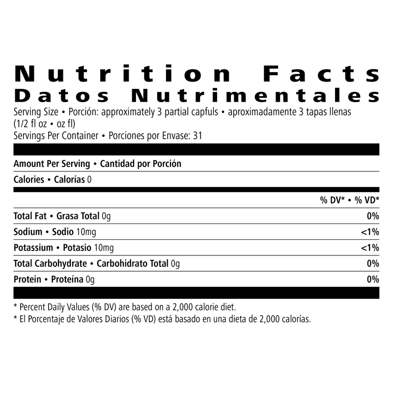 Nutrition facts label for Herbal Aloe Concentrate from AuraStylo, detailing calories, fat, sodium, potassium, carbohydrates, and protein.