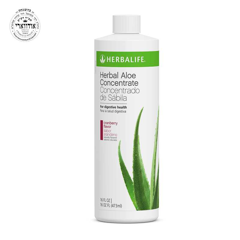 AuraStylo Herbal Aloe Concentrate bottle for digestive health with aloe vera and cranberry flavor