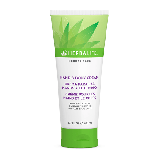 Herbalife Hand & Body Cream tube on a white background