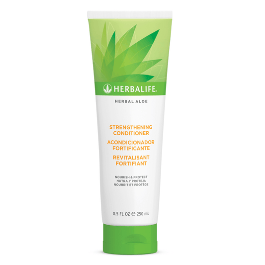 Herbalife Herbal Aloe Strengthening Conditioner tube on a white background