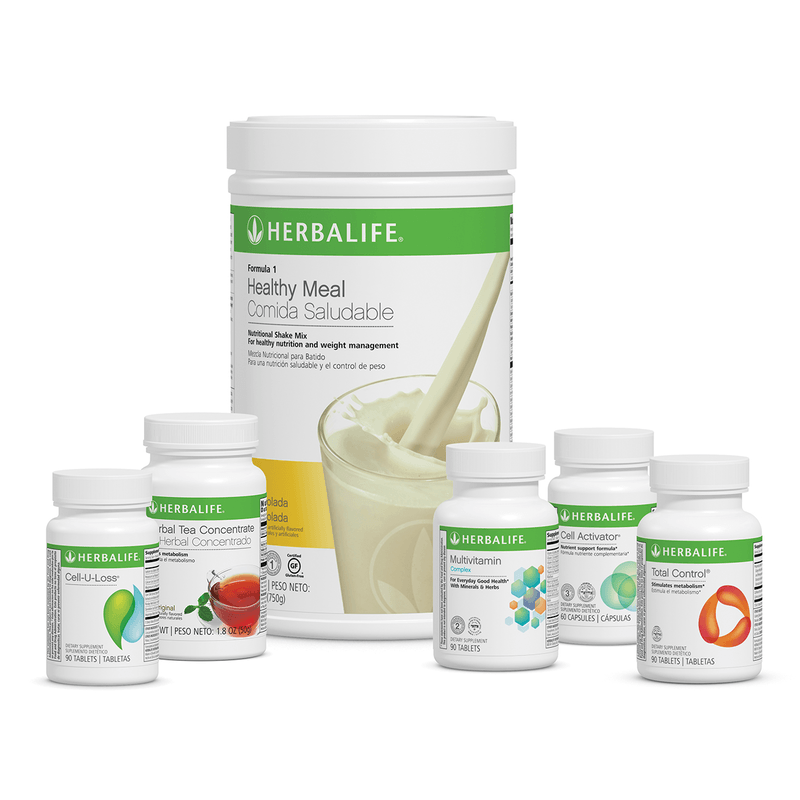 AuraStylo Advanced Program featuring Herbalife supplements for weight management and healthy meals.
