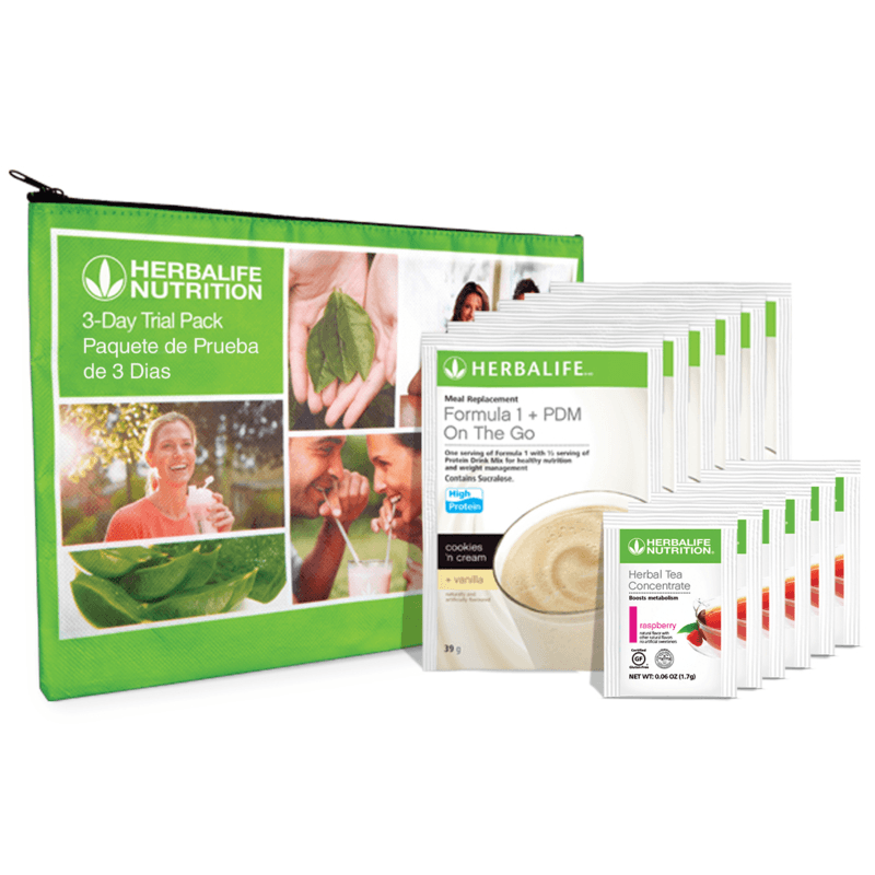AuraStylo 3-Day Trial Pack with Herbal Tea Concentrate including Formula 1 and PDM On The Go packets.