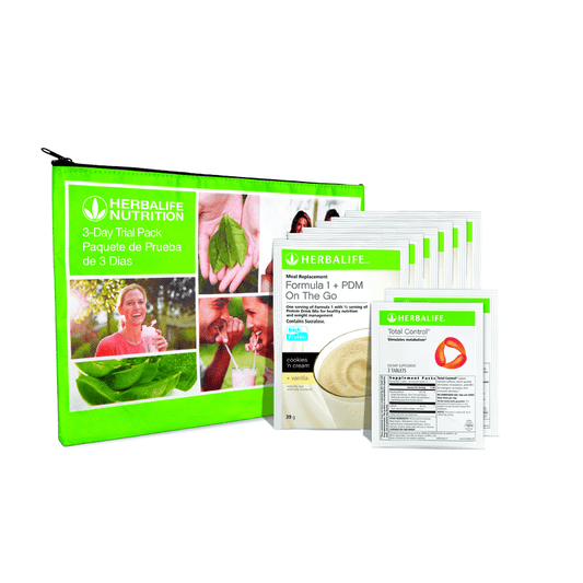 AuraStylo 3-Day Trial Pack with Total Control® showcasing packets and vibrant packaging.