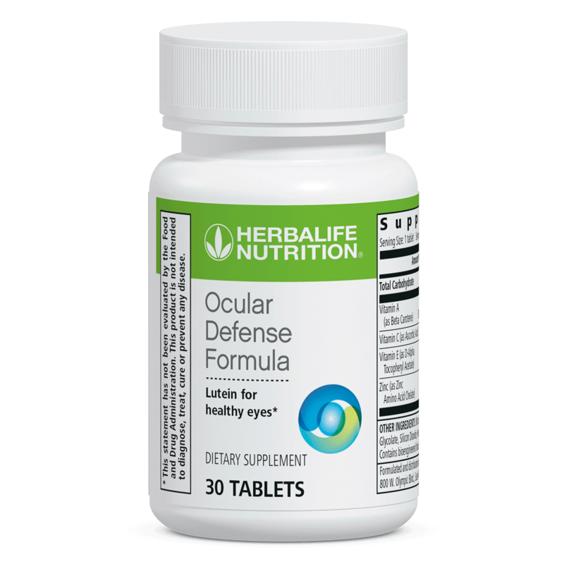 AuraStylo Ocular Defense Formula dietary supplement bottle, 30 tablets, featuring lutein for healthy eyes.