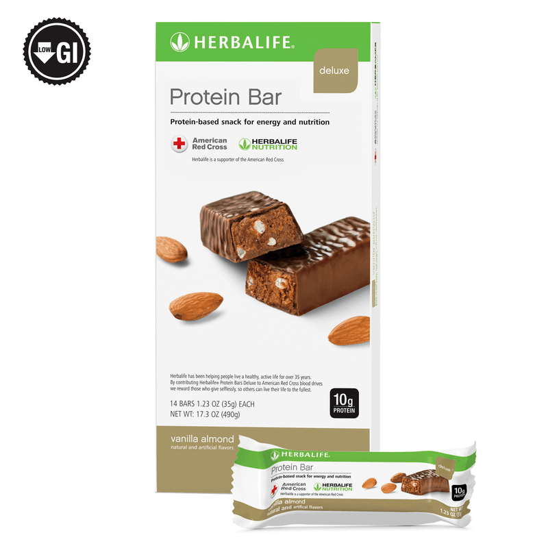 Protein Bar Deluxe by AuraStylo, vanilla almond flavor, protein-based snack for energy and nutrition, 10g protein per bar.