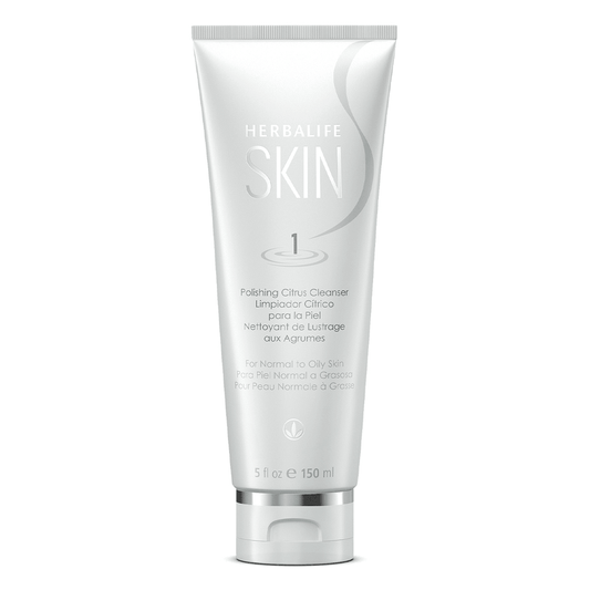 Herbalife Skin Foaming Citrus Cleanser tube on a white background