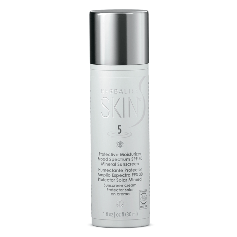 Herbalife SKIN® Protective Moisturizer Broad Spectrum SPF 30 Mineral Sunscreen by AuraStylo, 1 fl oz bottle.