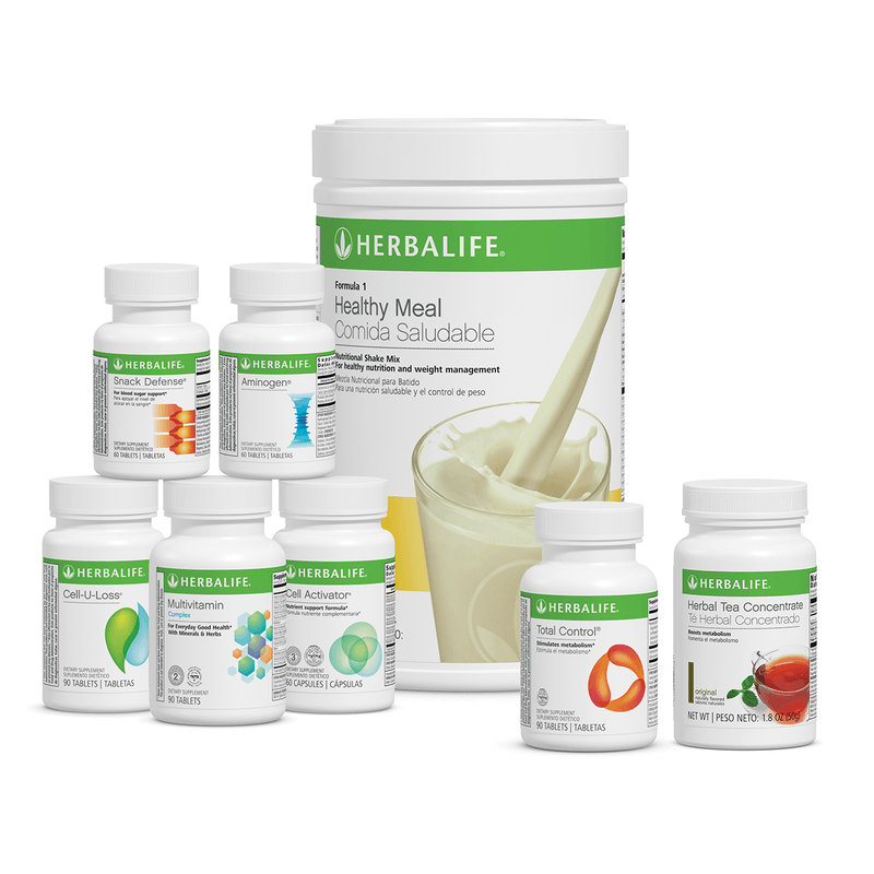 AuraStylo Ultimate Program collection including Herbalife supplements for enhanced weight management.