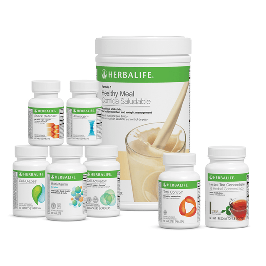 AuraStylo Ultimate Program featuring Herbalife Healthy Meal and weight management supplements.
