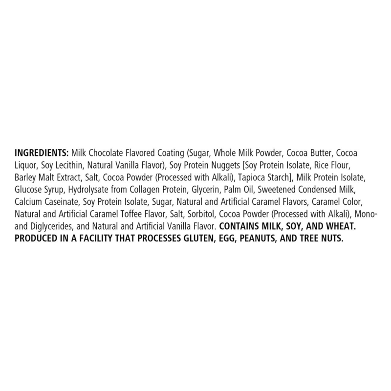 Ingredients list for AuraStylo Protein Bites including milk chocolate coating and protein sources.