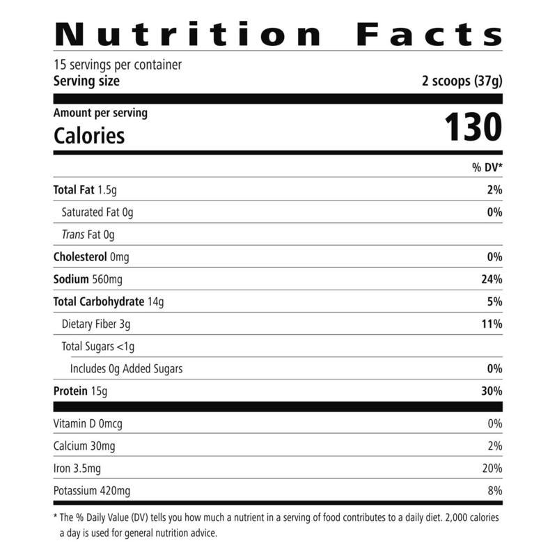 Nutrition Facts for Instant Soup: Chicken and vegetables flavor showing calories and protein content - AuraStylo.