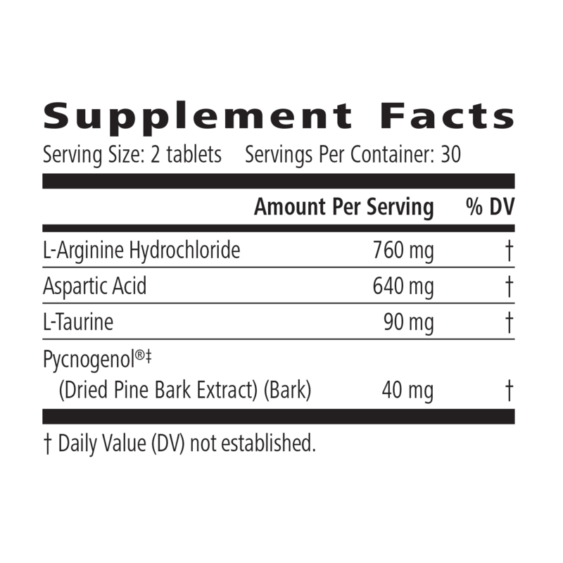 Supplement facts for AuraStylo Prelox Blue, including L-Arginine, Aspartic Acid, L-Taurine, and Pycnogenol ingredients.