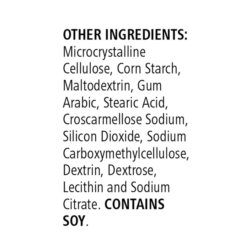 List of other ingredients with soy allergy warning on a white background